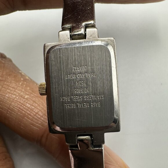 3/$30 Anne Klein Watch Women Silver Gold Matte Finish Rectangle Dial  7" - Picture 5 of 15